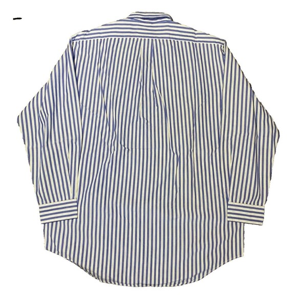 Polo RALPH LAUREN Shirt Mens L Yarmouth (16 32/33) Blue Stripe Long Sleeve - Picture 3 of 8